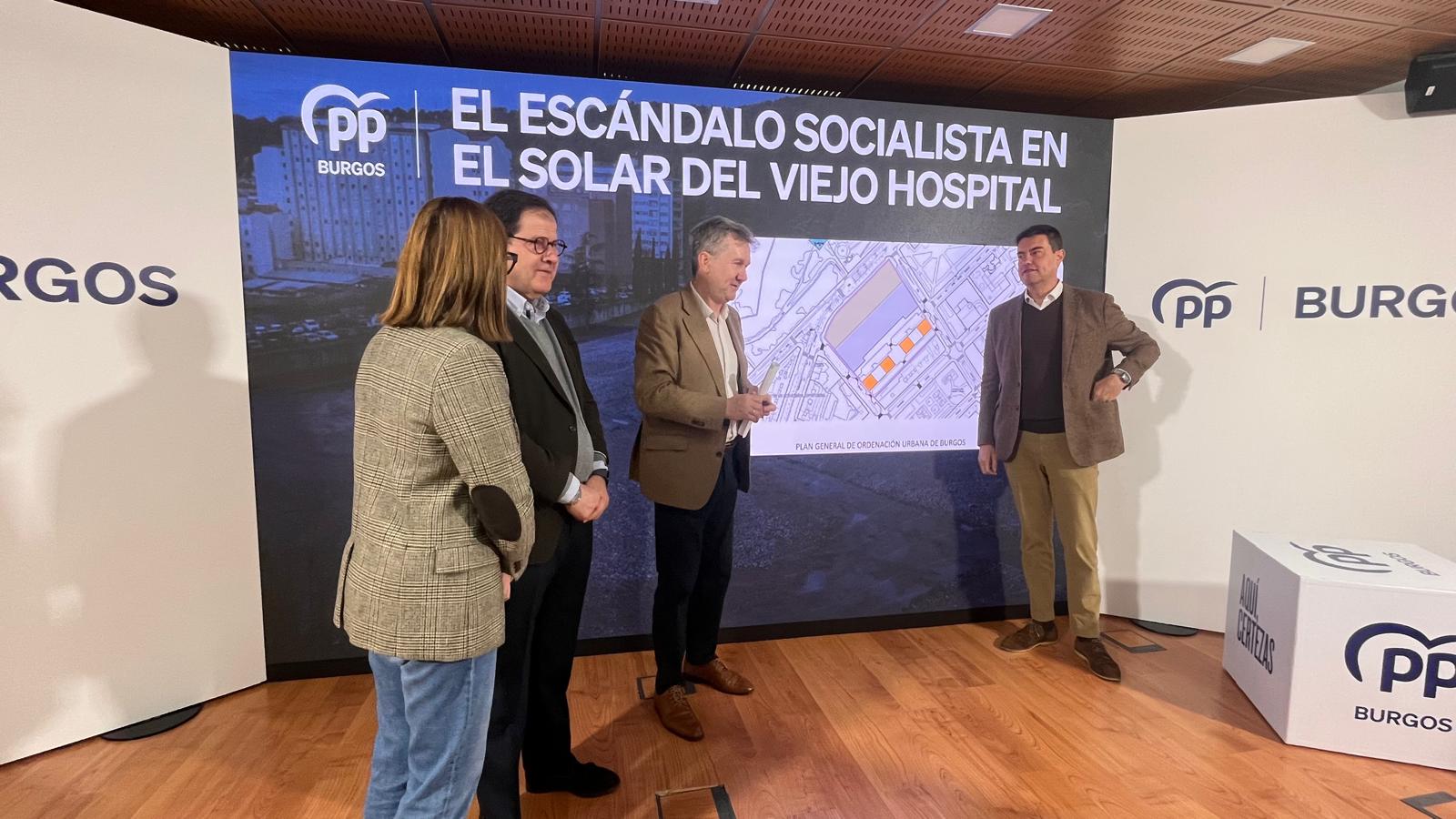 Parlamentarios nacionales del PP de Burgos denuncian la situación del solar del antiguo hospital Yagüe