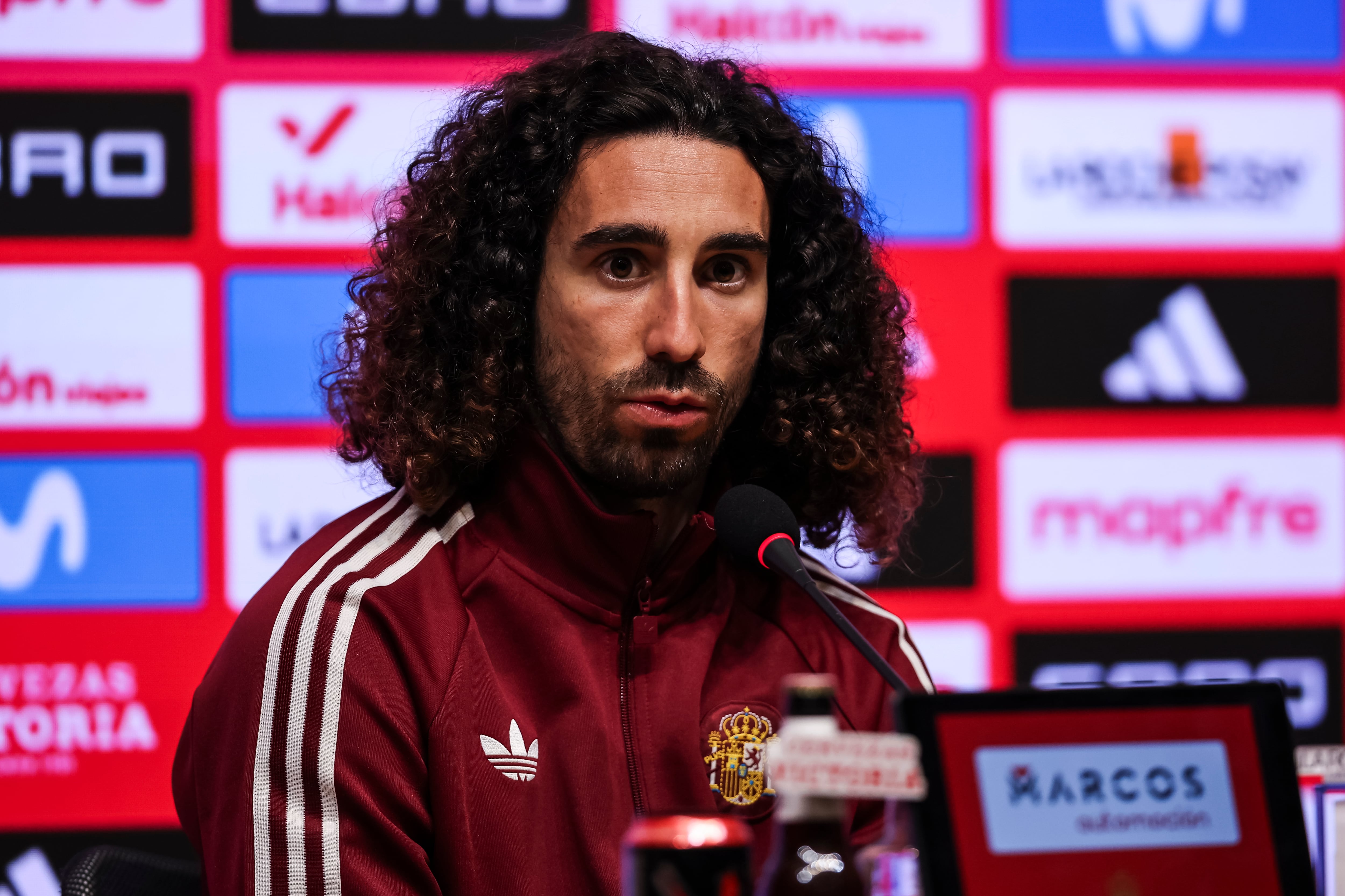 Marc Cucurella durante la rueda de prensa previa al partido contra Egipto