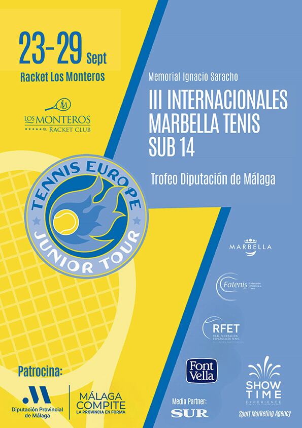 Los internacionales Marbella Tenis Sub 14 del 23 al 29 de septiembre