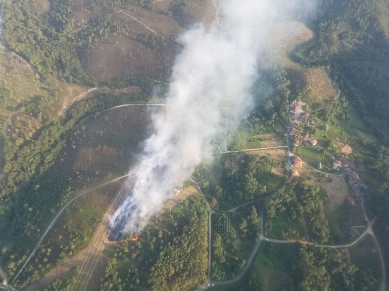 Vista aérea del conato de Cartelle