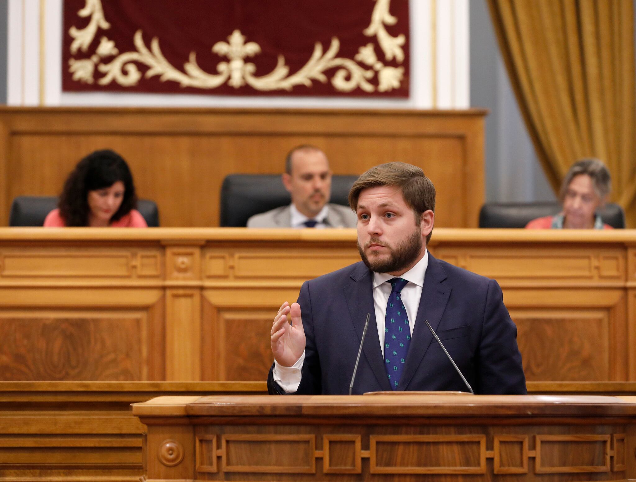 El consejero de Fomento durante su intervención en las Cortes regionales