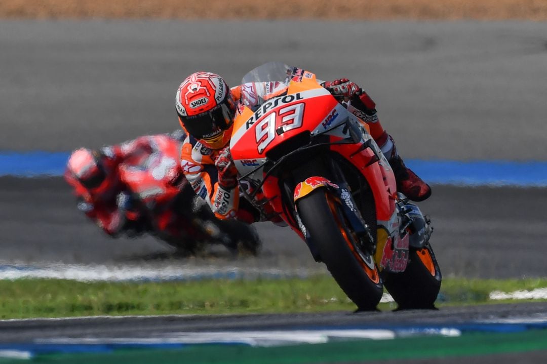 Marc Márquez durante el Gran Premio de Tailandia.