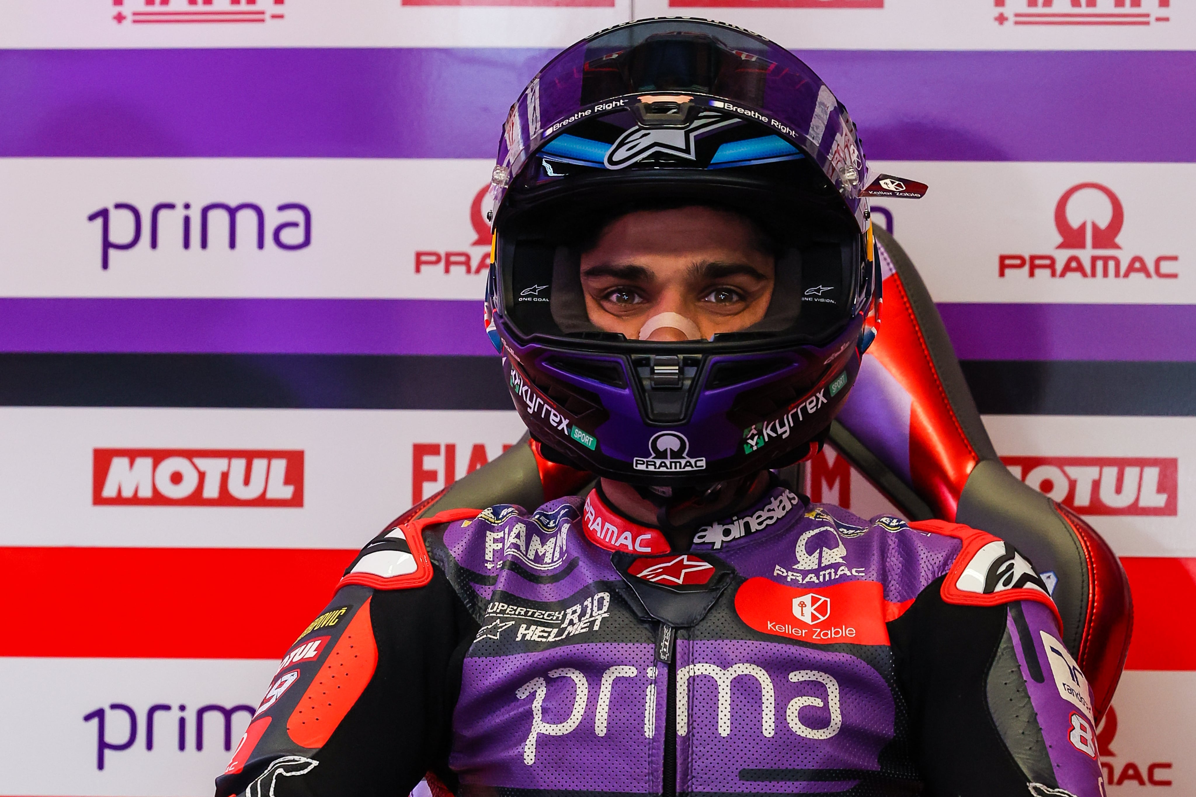 Jorge Martin, durante una de las carreras con Pramac Racing. (Fabrizio Carabelli/SOPA Images/LightRocket via Getty Images)