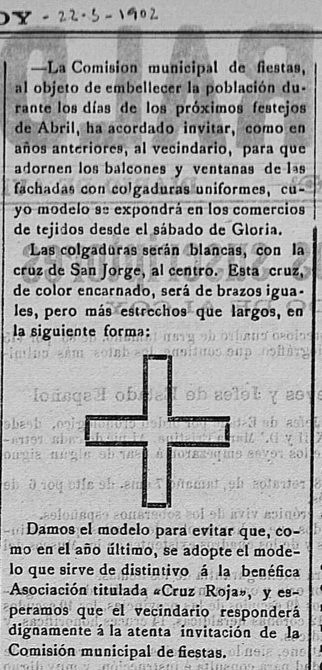 Recorte de la prensa local sobre los balcones en fiestas de Alcoy