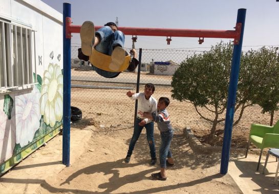 Niños jugando en Zaatari