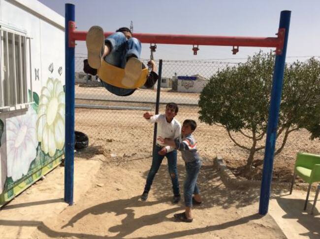Niños jugando en Zaatari