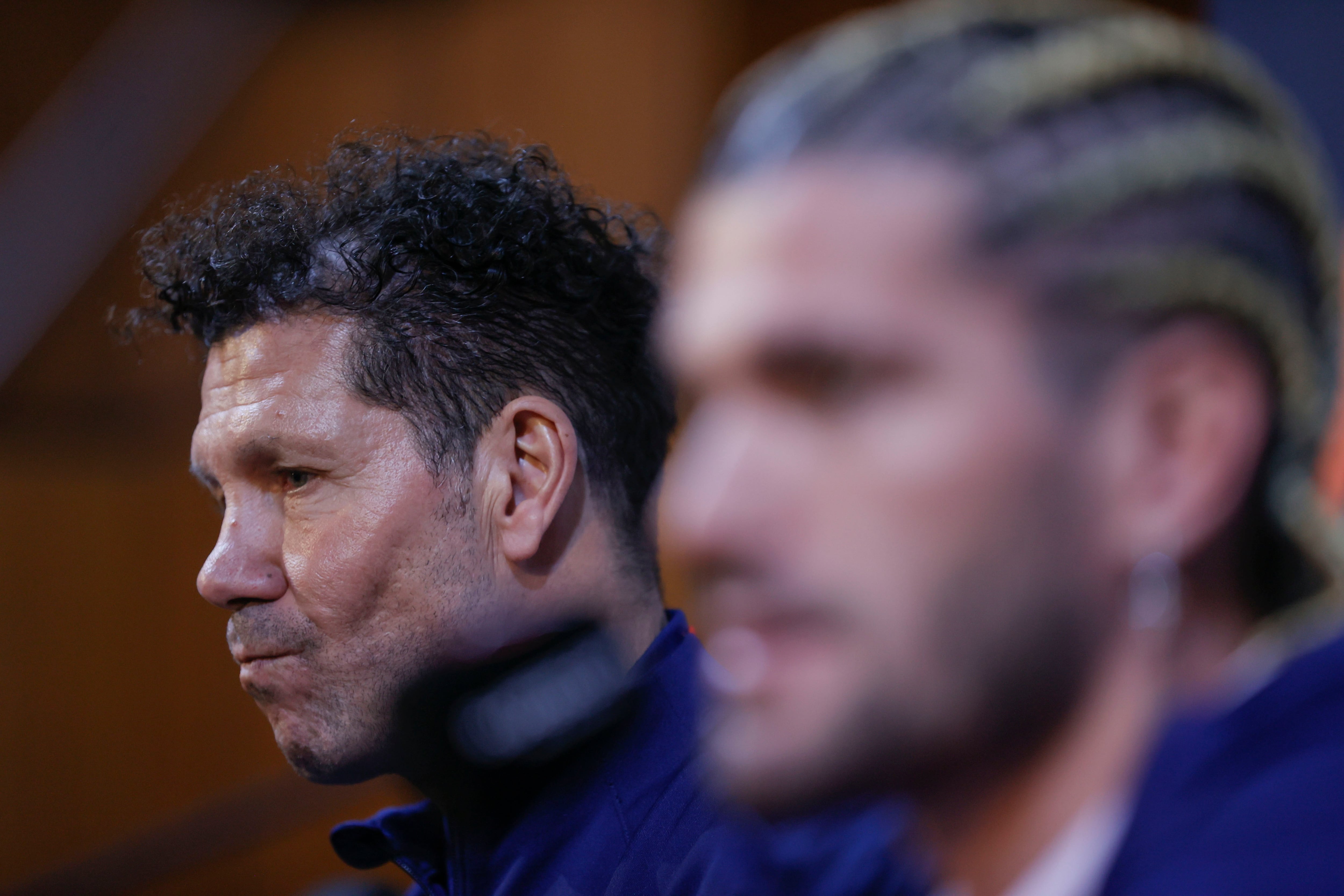 El entrenador del Atlético de Madrid, Diego Pablo Simeone, en la víspera del partido de semifinales de la Supercopa de España ante el Real Madrid. EFE/ Juan Carlos Cárdenas