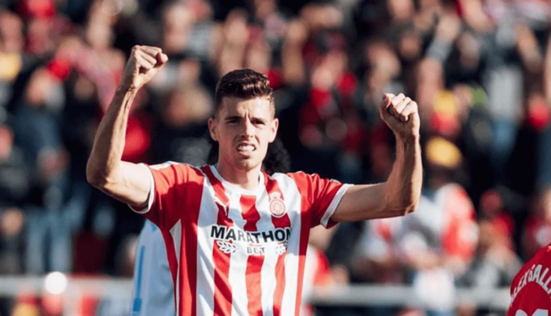 Gerard Gumbau en un partido con el Girona