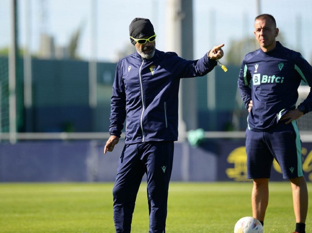 Cervera durante un entrenamiento de esta semana en la ciudad deportiva.
