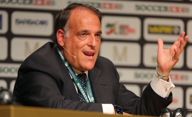 Javier Tebas, durante un acto de la LFP