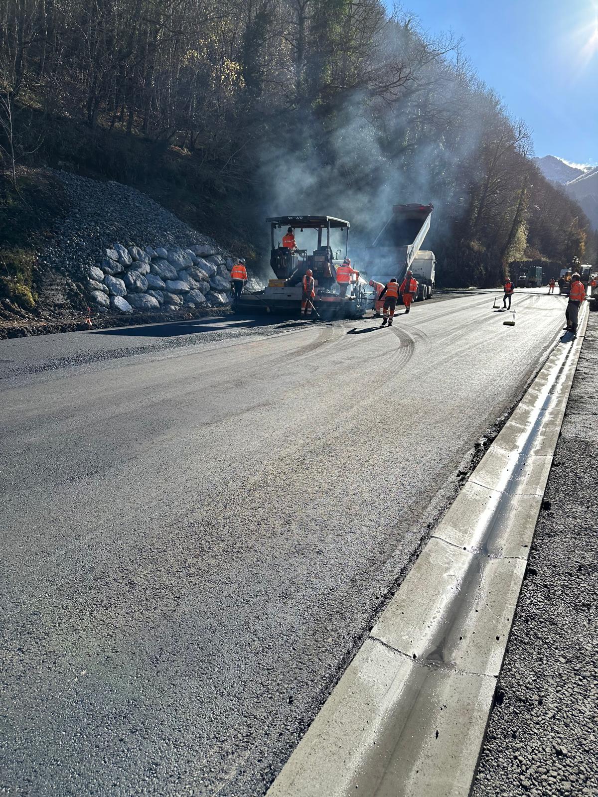 Imagen de hace unos días en el tramo arreglado en la RN-134