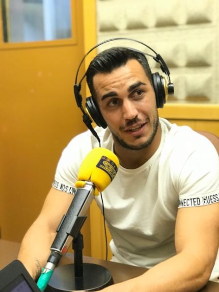 Joselu durante la entrevista en Radio Asturias.