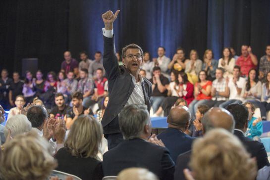 El candidato del PP a la Presidencia de la Xunta, Alberto Núñez Feijóo