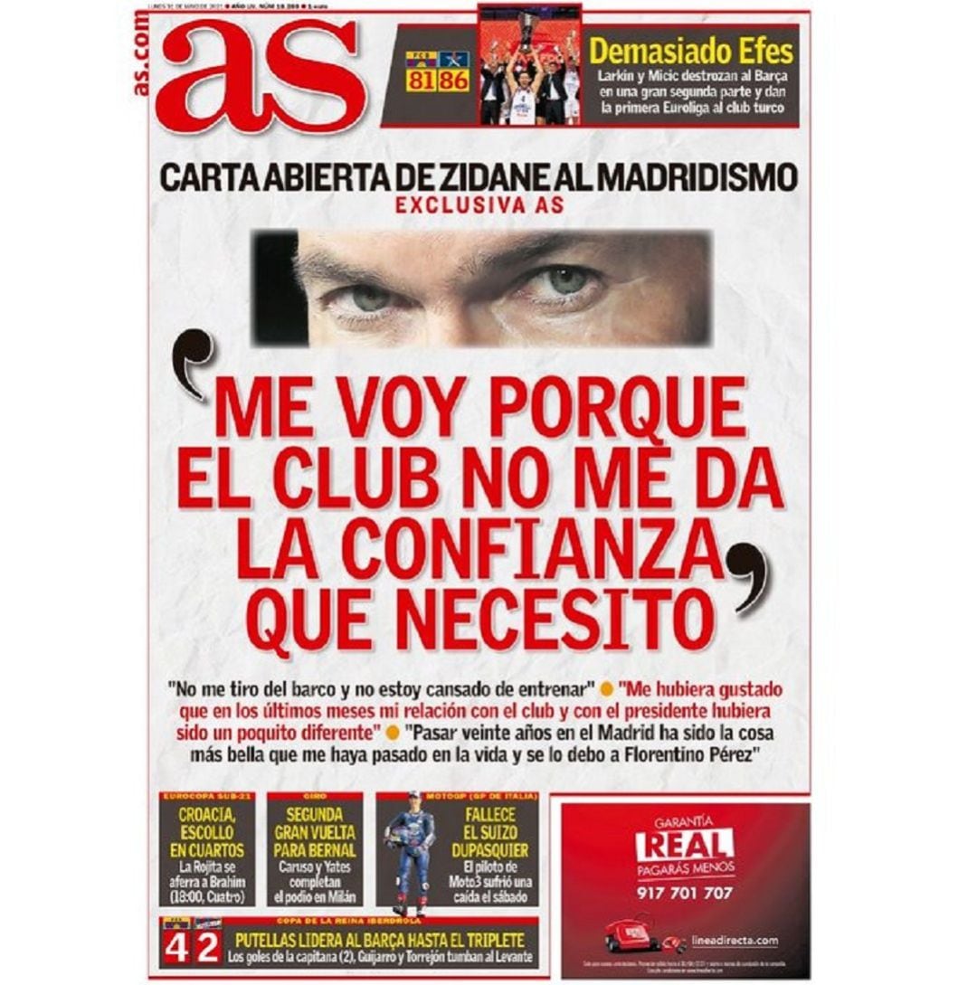 La portada del diario AS