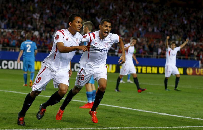 Carlos Bacca celebra su gol ante el Zenit de St. Petersburg