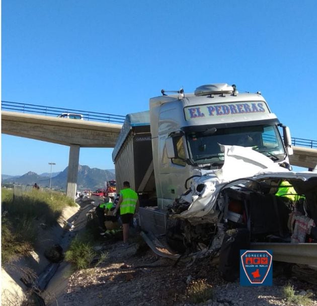 Imagen del accidente múltiple en la A-30