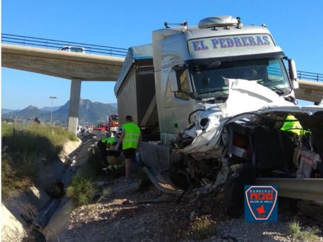 Imagen del accidente múltiple en la A-30
