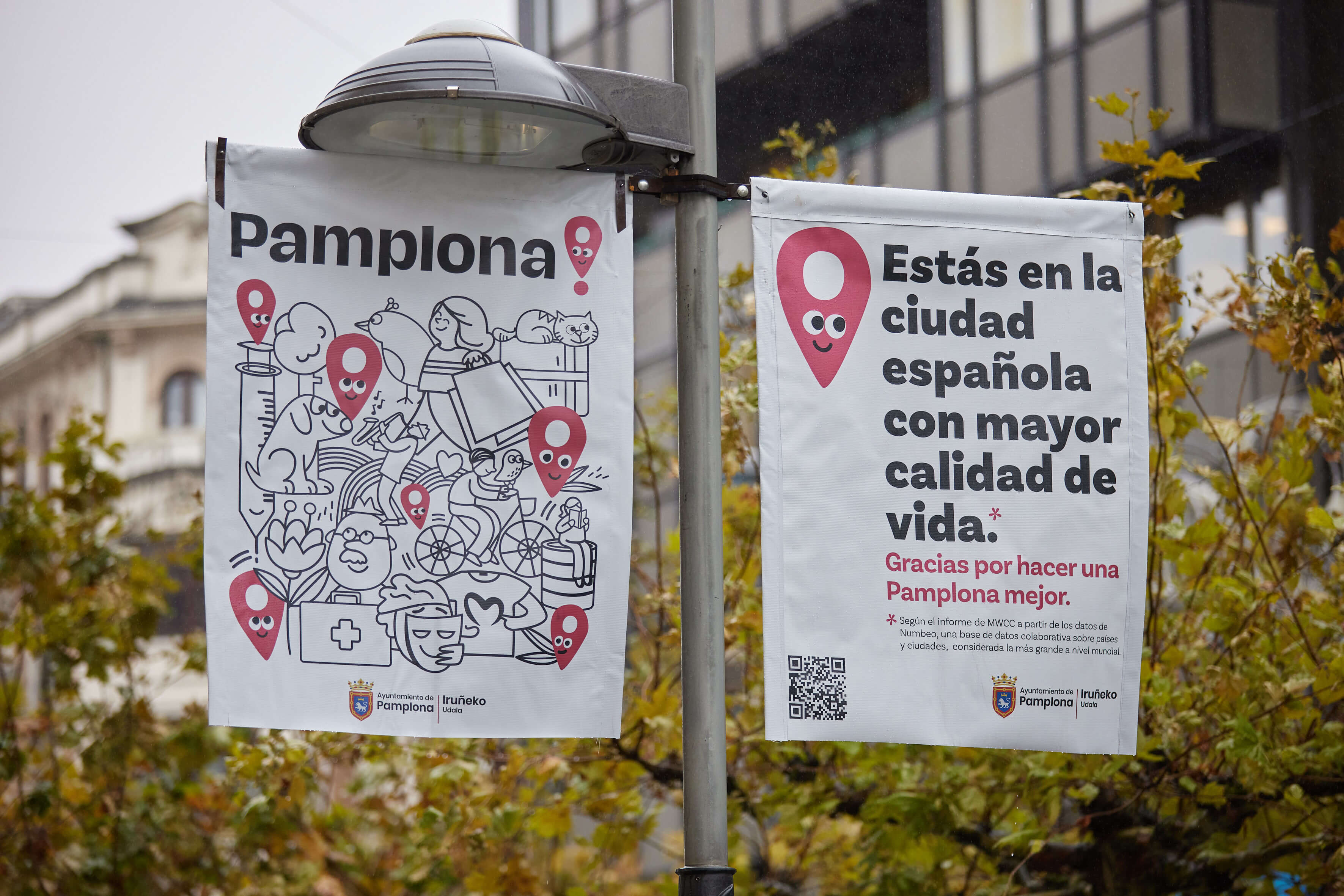 Carteles de la nueva campaña de promoción turística de la ciudad de Pamplona.