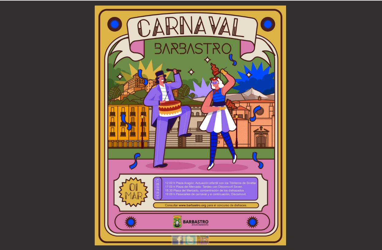 Cartel Carnaval Barbastro 2025.