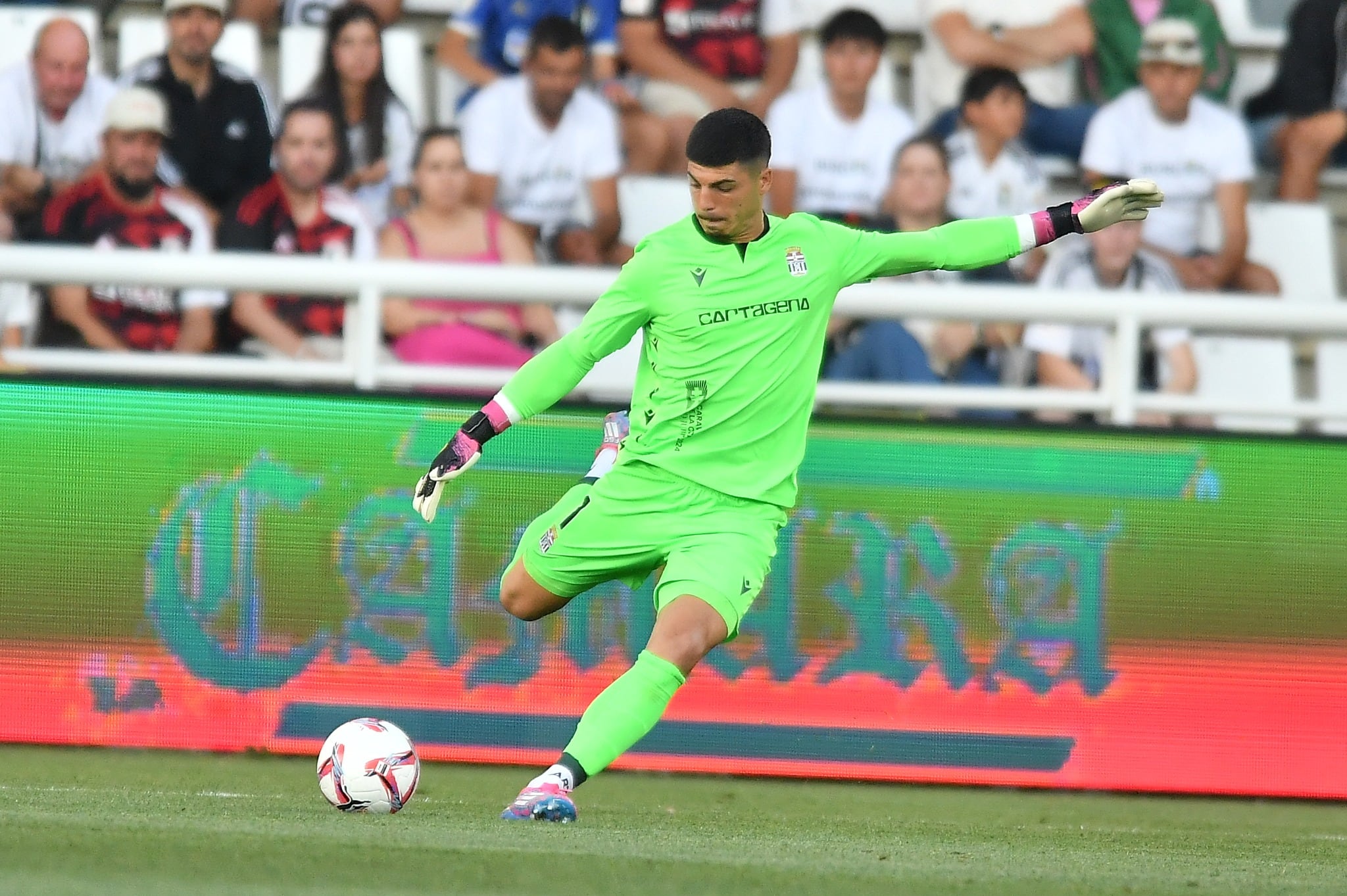 Cuñat durante el debut albinegro en Burgos