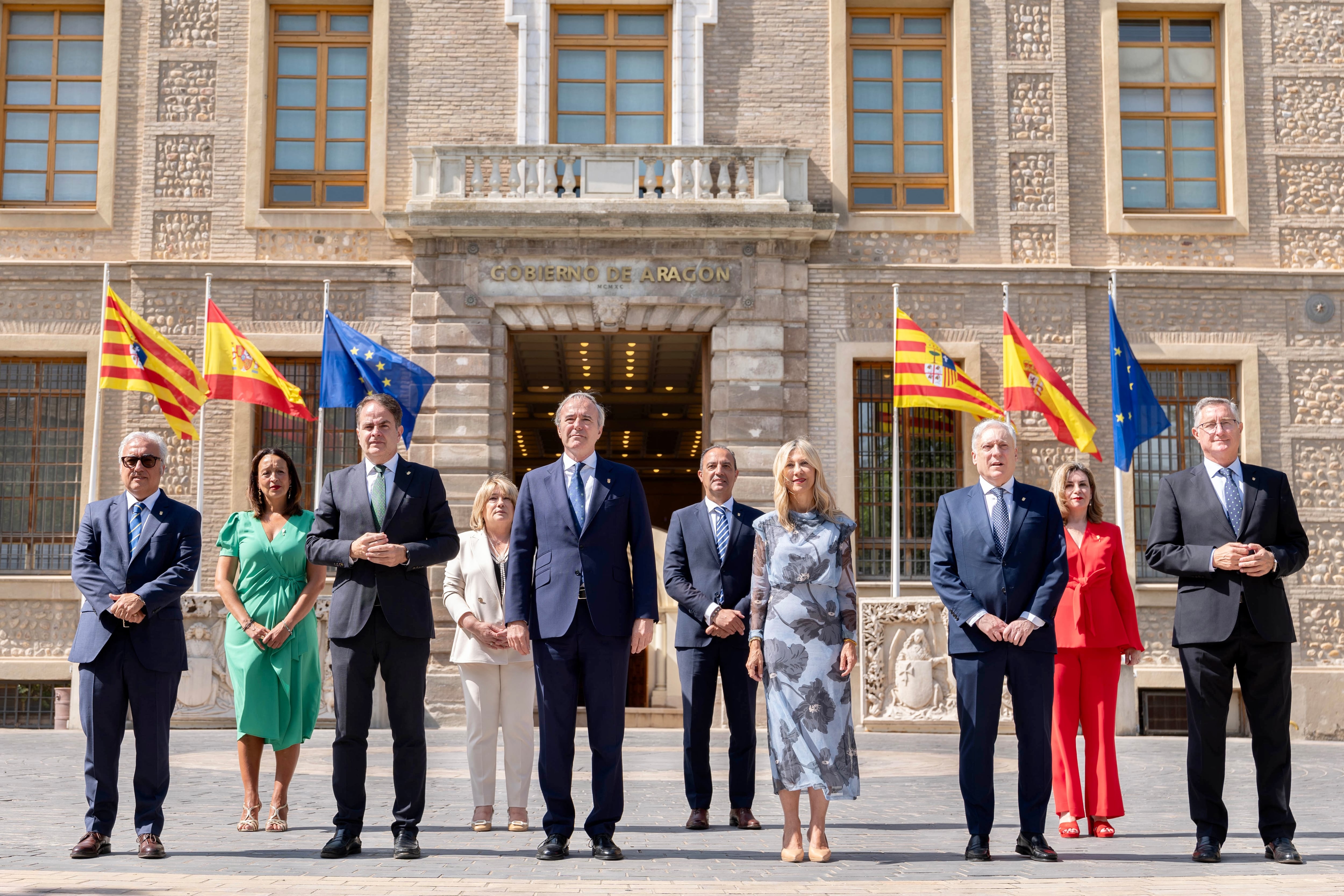 Imagen del Gobierno de Aragón tomada el pasado lunes justo antes del balance de su primer año de gestión