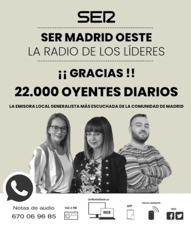 Los oyentes eligen SER Madrid Oeste: es la emisora local más escuchada de Madrid