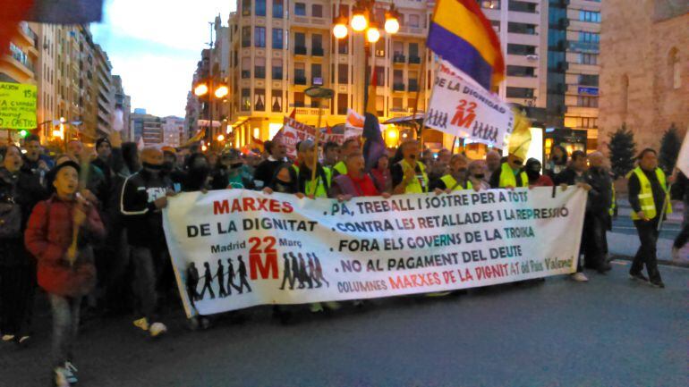 Las Marchas de la Dignidad recorren Valencia