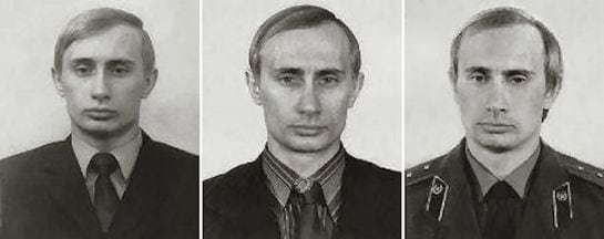 Putin, con el uniforme oficial del KGB (derecha)