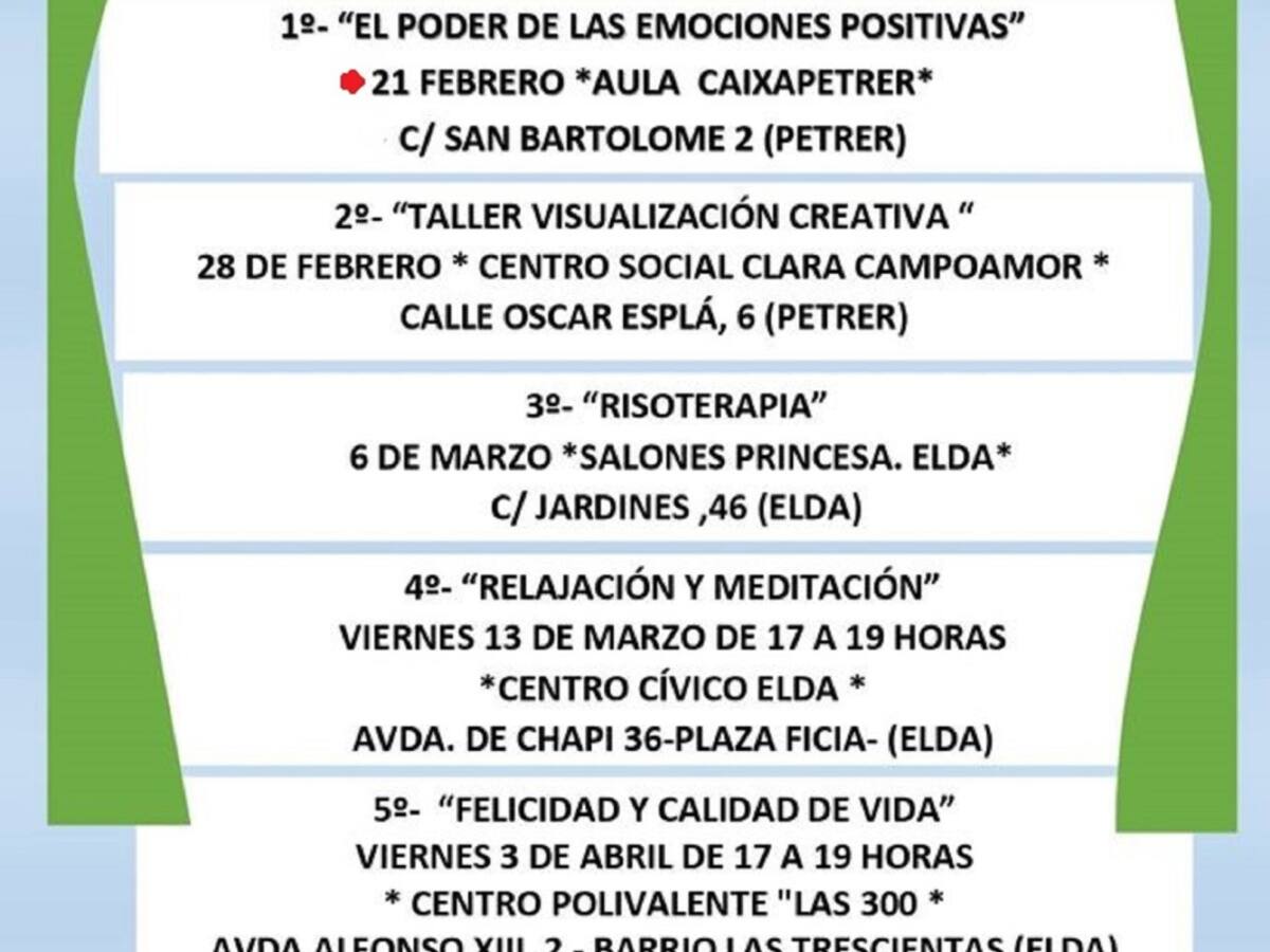 La Asociación de Diabéticos de Elda y Comarca organiza el ciclo "Tú puedes cambiar tu vida"