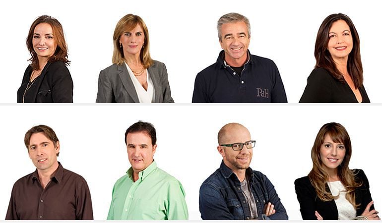 Pepa Bueno, Gemma Nierga, Carles Francino, Àngels Barceló, Javier del Pino, José Ramón de la Morena, Jesús Gallego y Macarena Berlín.