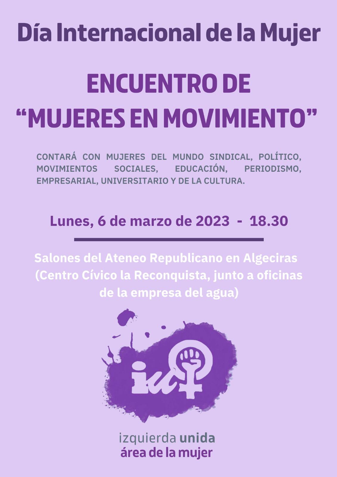 Cartel anunciador del encuentro &quot;Mujeres en movimiento&quot;