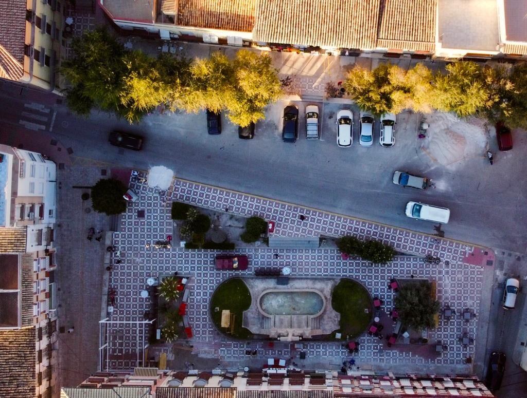 Vista aérea de la Plaza de España