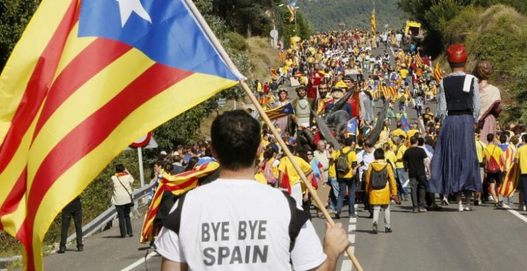 Concentración a favor de la independencia de Cataluña 