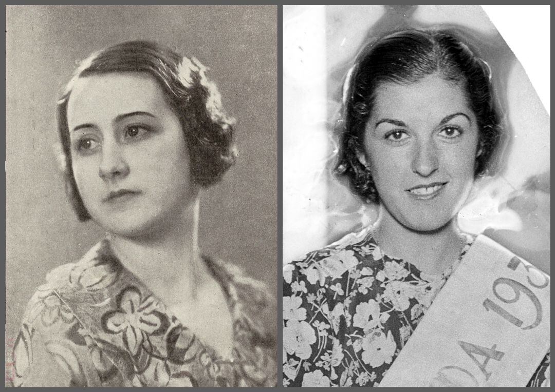 Las ganadoras del concurso: Carmen López (1932) y Esther Ugarte (1935)