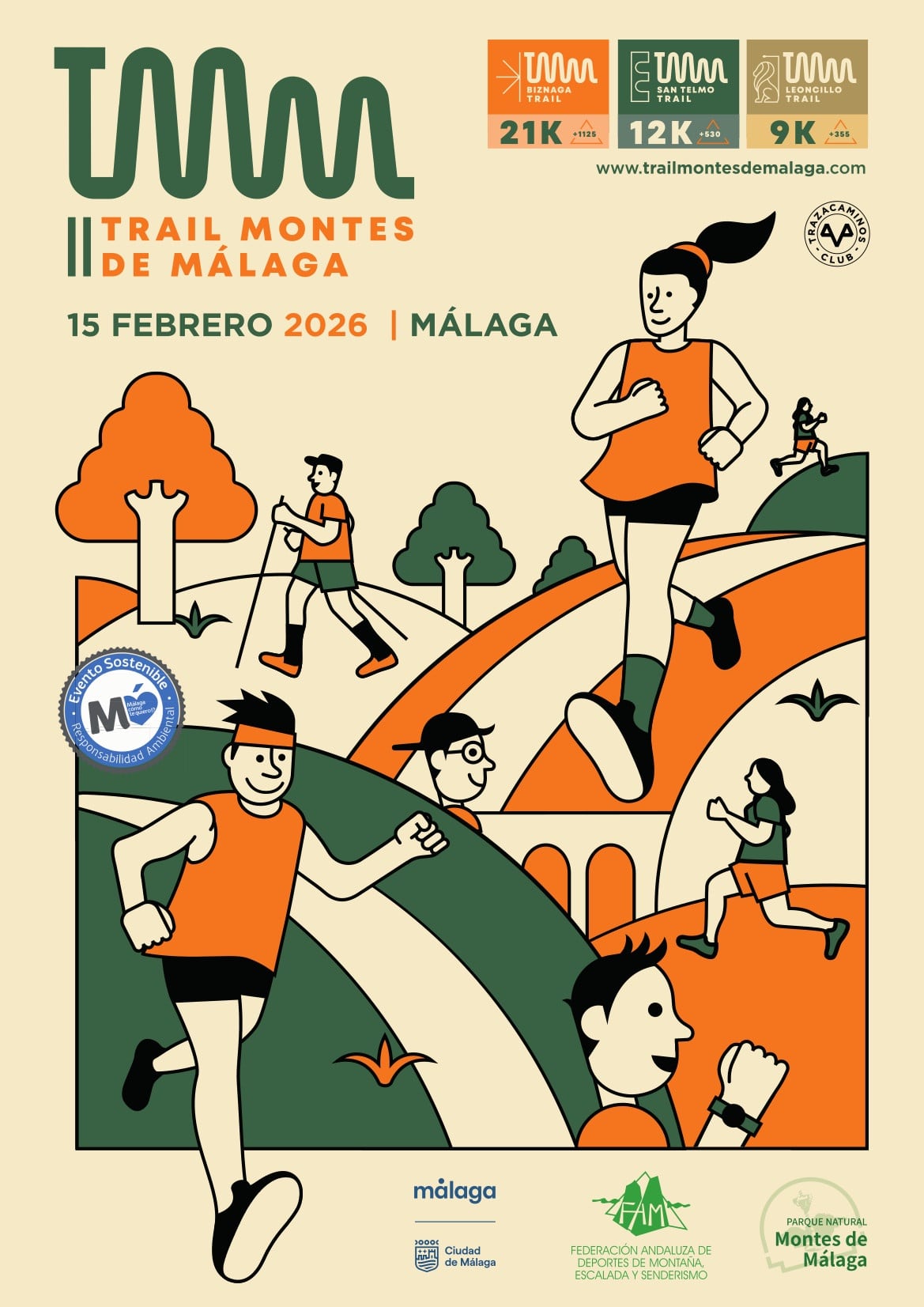 El II Trail Montes de Málaga se celebra este domingo y tendrá tres distancias adaptadas a distintos niveles y perfiles de deportistas