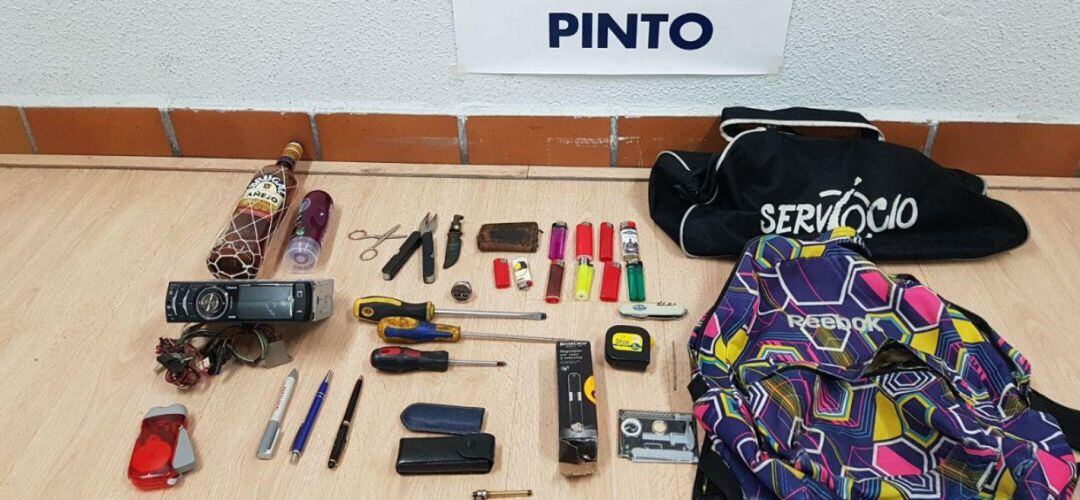 Los efectos recuperados tras la detención
