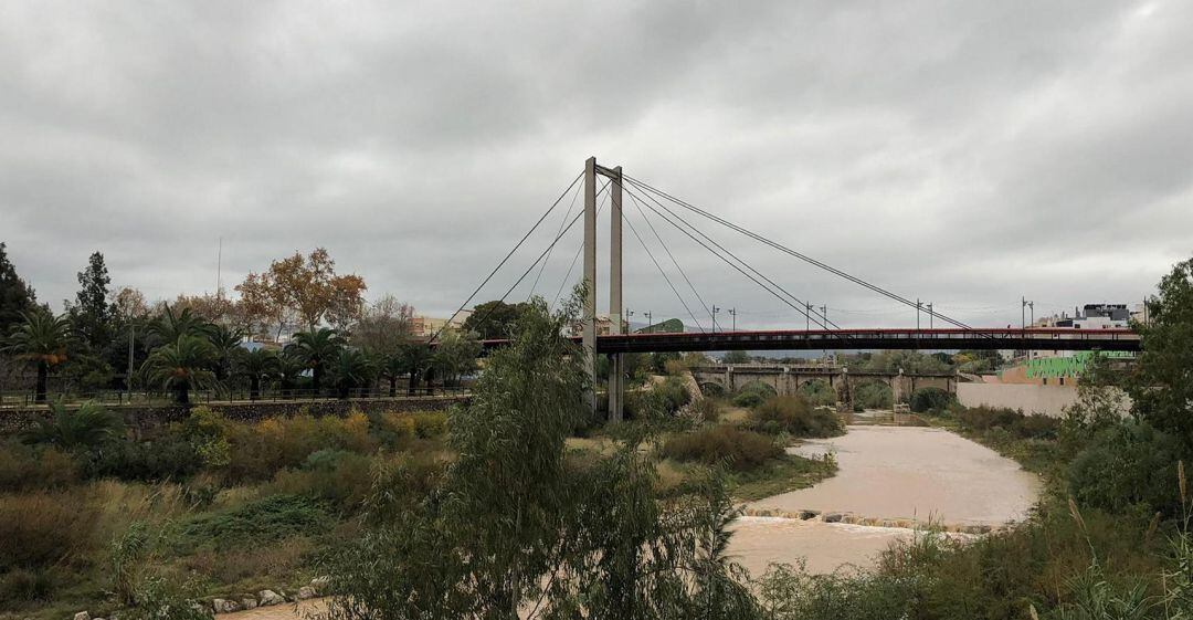 Río Serpis en esta DANA de diciembre a su paso por Gandia 