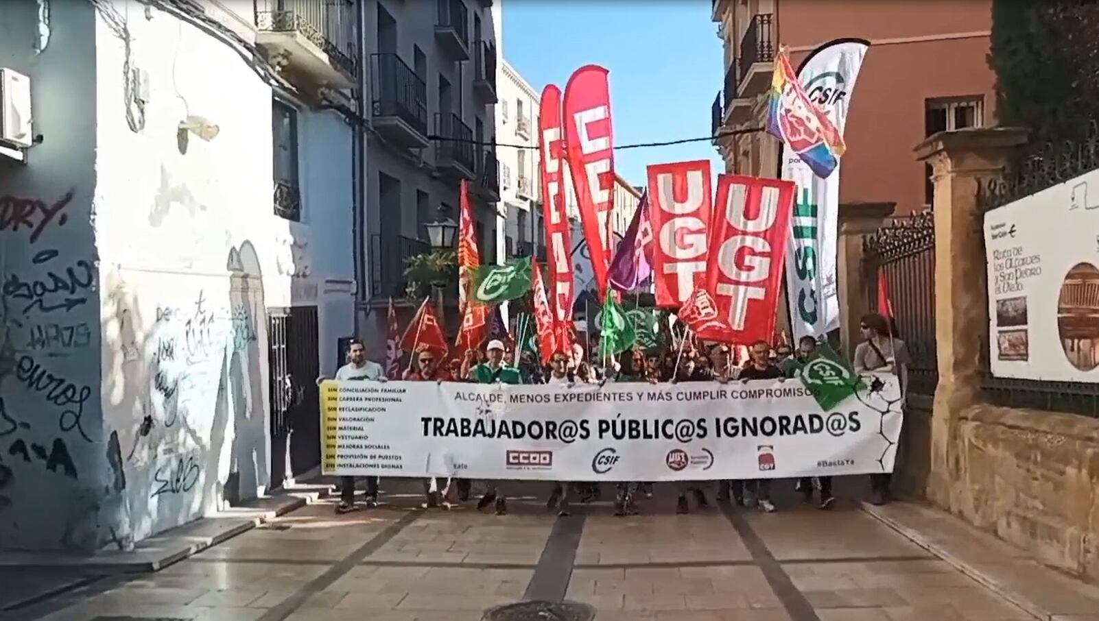 Manifestación Huelga Ayuntamiento de Huesca