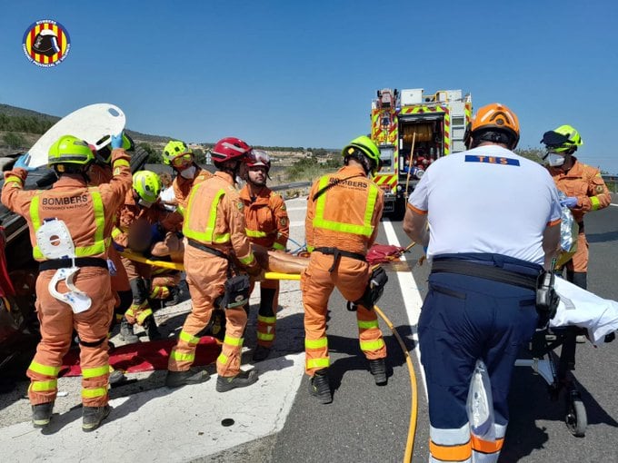 Accidente en Moixent (Foto: Consorcio de Bomberos)