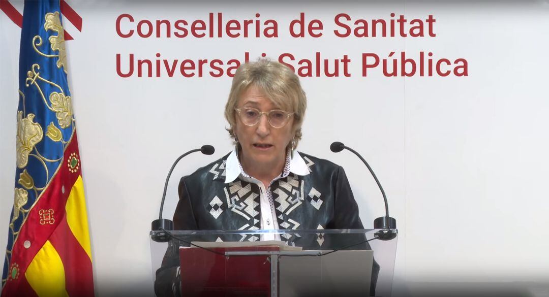 La consellera de Sanidad, Ana Barceló, en la comparecencia de este miércoles.