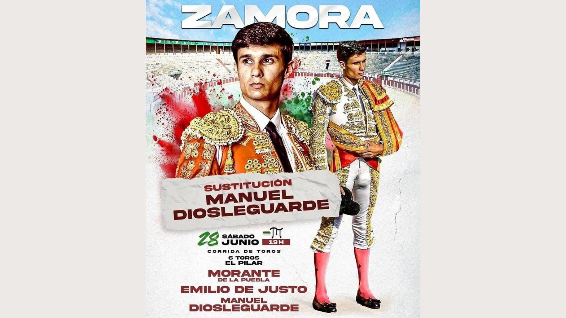 Manuel Diosleguarde entra en la corrida del 28 de junio en sustitución de Marco Pérez