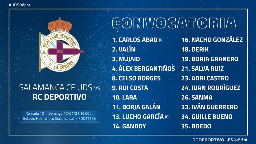 Convocatoria del Deportivo