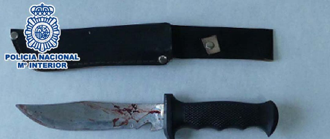 Cuchillo utilizado por el agresor en A Coruña