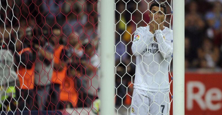 Cristiano Ronaldo, durante el partido entre el Sporting y el Real Madrid en la primera jornada de la Liga.