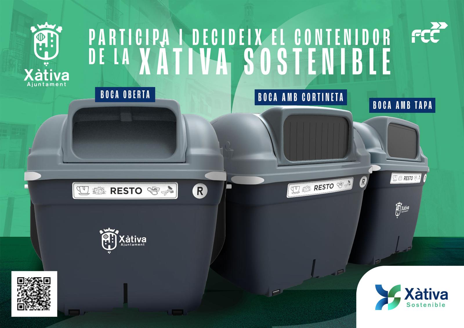 Elección de contenederos en Xàtiva. Fuente: Ajuntament de Xàtiva