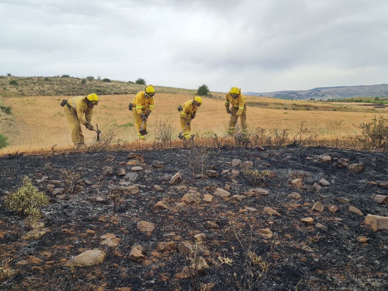 Bomberos Forestales en Aragon trabajando en un incendio
