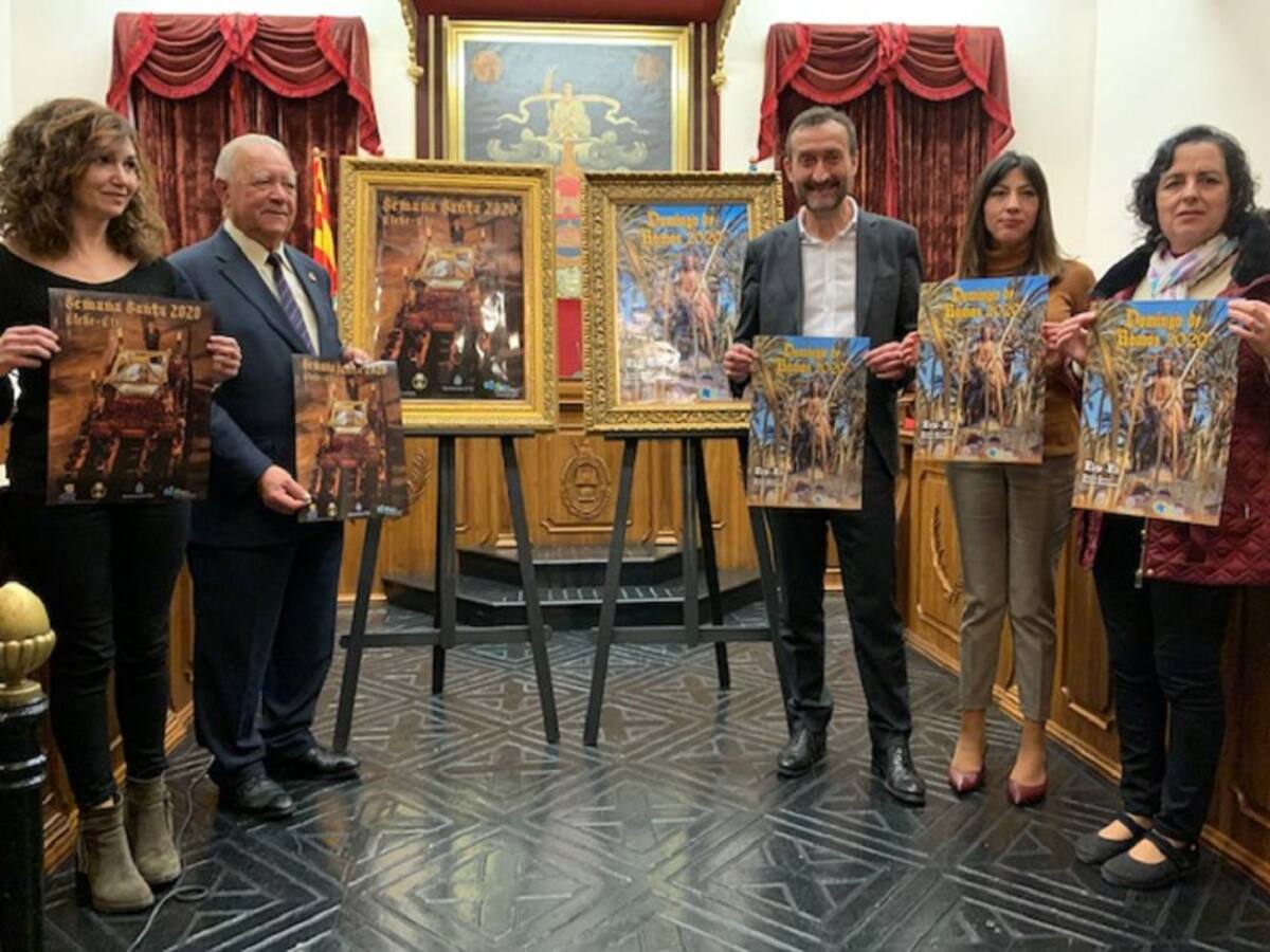 Jesús Triunfante rodeado de Palmas Blancas y el Santo Sepulcro ilustran los carteles de Semana Santa