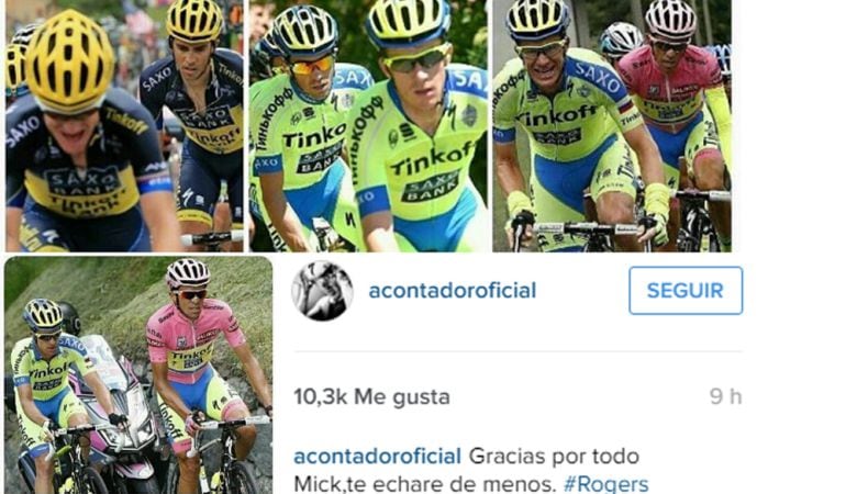 El pinteño agradeció a Rogers su labor en estos últimos tres años en el Tinkoff