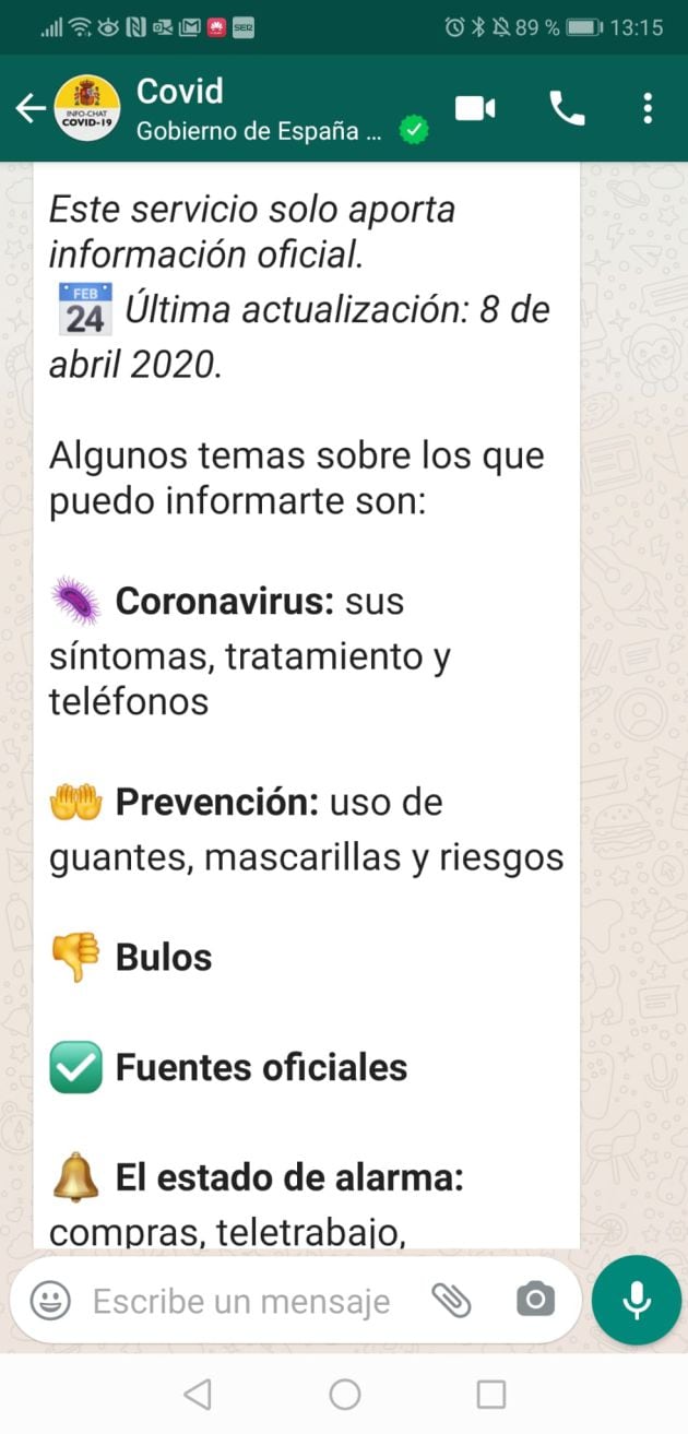 El WhatsApp del Gobierno.