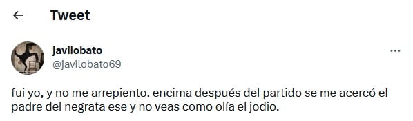 Tweet racista que ha denunciado el Amor de Dios